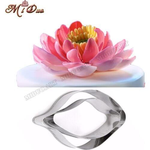 2Pcs/Set Lotus Petal Flower Cutter Fondant Sugarcraft Stainless Steel Cutter Cake Decorating Tools