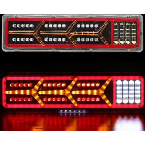 2pcs universal car truck Rear taillight led trailer taillights 24v waterproof Flow Steering brake reversing traffic fog lamp