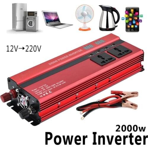 Professional Car Inverter 2000W DC 12 V to AC 220 V Power Inverter Charger Transformer Vehicle Power Inverter Power Switch