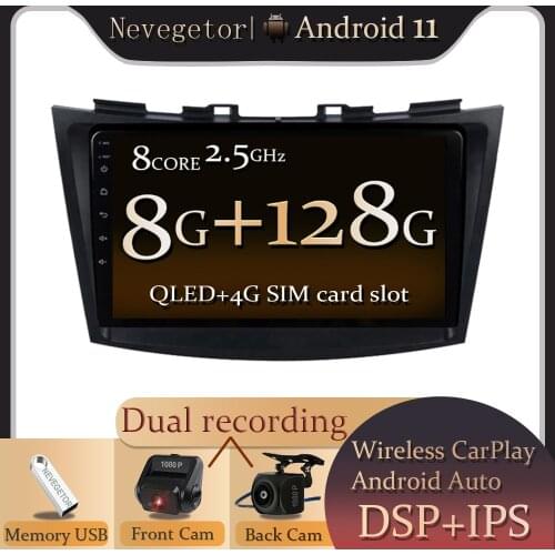For Suzuki Swift 2011-2015 Car Radio Multimedia GPS Navigation 2 Din Android 11 Video 2 Din Player With Camera BT WIFI 4G NO DVD