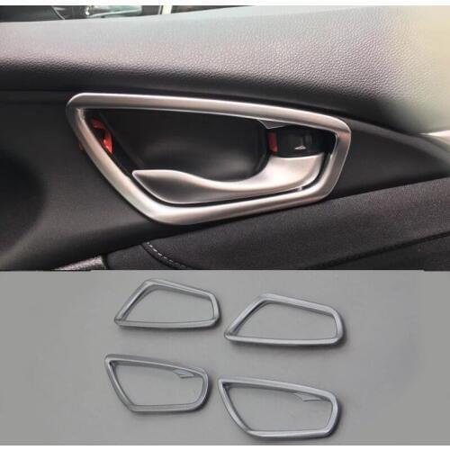 Carbon Fiber car chrome Styling Inner Side Door Handle Bowl Cover Trim Sticker 4 pcs /set For Honda Civic 10th 2016 2017