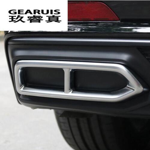 Car Styling Trunk Automobiles Tail Throat Decor decoration Frame For Audi A6 2019 Exhaust Pipe Trim Covers Stickers Accessories