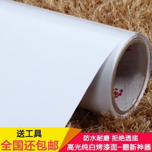 High gloss white furniture waterproof stickers cabinet attached paint refrigerator stickers pvc selfadhesive wallpaper furniture