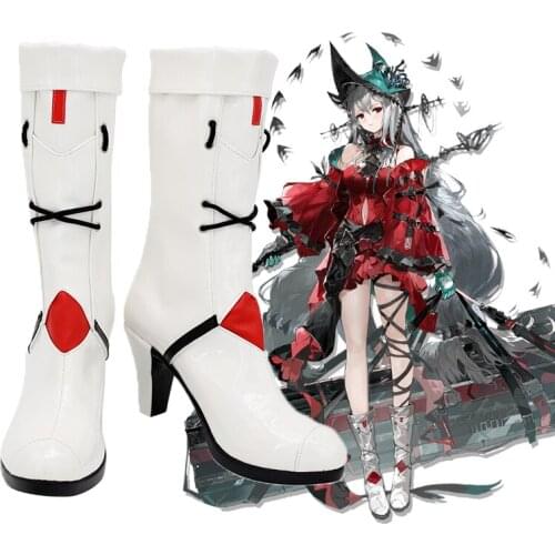 Arknights Skadi the Corrupting Heart Cosplay Shoes Boots Skadi the Corrupting Cosplay Long Gray Wig Halloween Party Props