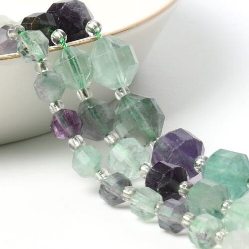 6/8/10mm Natural Stone Beads Colorful Fluorite Quartz OIive Shape Loose Stone Beads for Jewelry Making DIY Bracelet Accessories