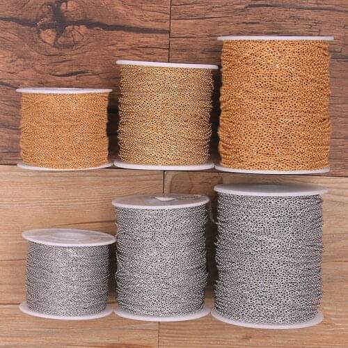 5 Meters/Lot 3 Size Two Color Stainless Steel Squash Cross Necklace Chains For DIY Jewelry Findings Making Materials Handmade