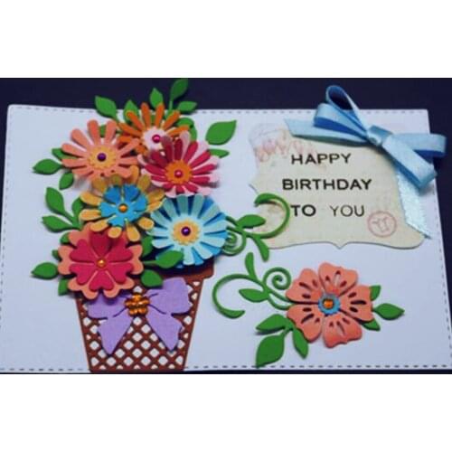 Flowerpot Metal Cutting Dies for DIY Scrapbooking Album Paper Cards Decorative Crafts Embossing Die Cuts