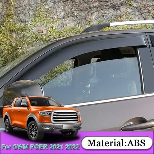For Great Wall Cannon GWM Poer Ute 2021 2022 Car Awnings Shelters Window Visors Sun Rain Shield Sticker Cover Auto Accessories