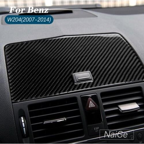 For Mercedes Benz C Class W204 Accessories Carbon Fiber Sticker Interior Trim Car Center Console Navigation Panel Cover