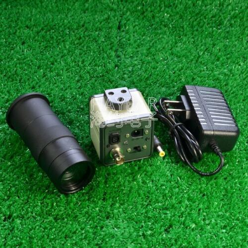 HD CCD 1200 Line BNC Mount Industrial Camera with 100 Lens Microscope Camera