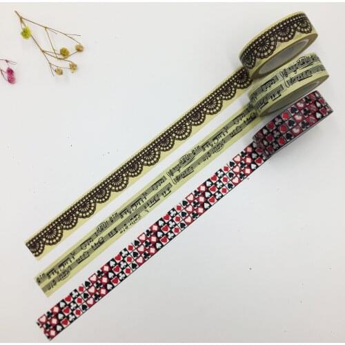 Beautiful 15mm*10m high quality washi tape/Lace and Musique and Poker masking japan washi tape