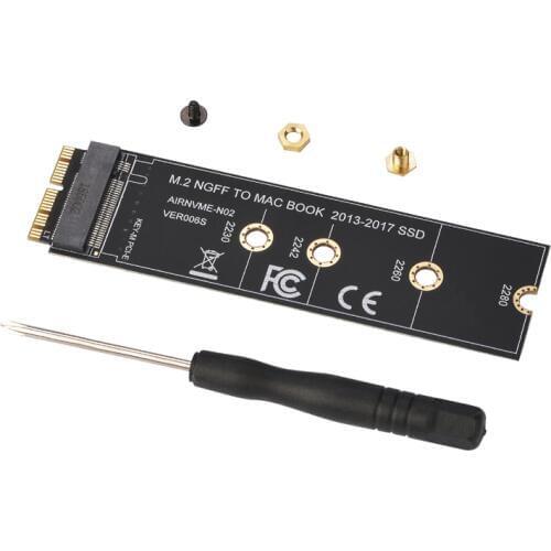 M2 NGFF PCIe AHCI SSD Adapter Card Connector for MACBOOK Air 2013 2014 2015 2017 A1465 A1466 Pro A1398 A1502 A1419 2230-2280 SSD