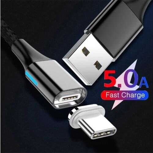 Magnetic USB Cable For Huawei Xioaomi Samsung Android Fast Charging Magnet Charger USB Type C Cable Mobile Phone Cord Wire