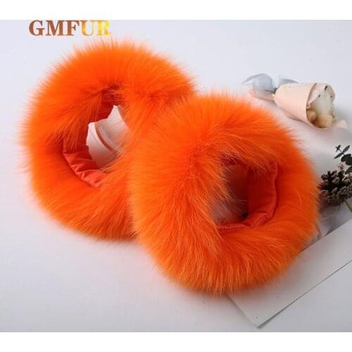 Women Luxury 100% Real Fox Fur Cuffs Genuine Ladies Bracelet Warmth Fashion Natural Fluffy Arm Sleeves Ladies Cute Wristband