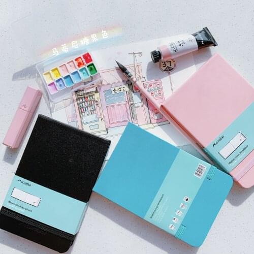 Martini 300g blended cotton leather watercolor book watercolor paper Sketchbook hand-painted sketch travel Sketchbooks for drawi