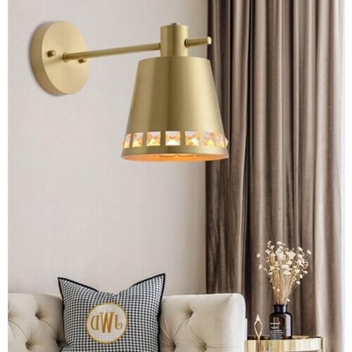 Copper wall lamp wall lamp restoring ancient ways is the sitting room the bedroom European crystal wall lamp c028-1