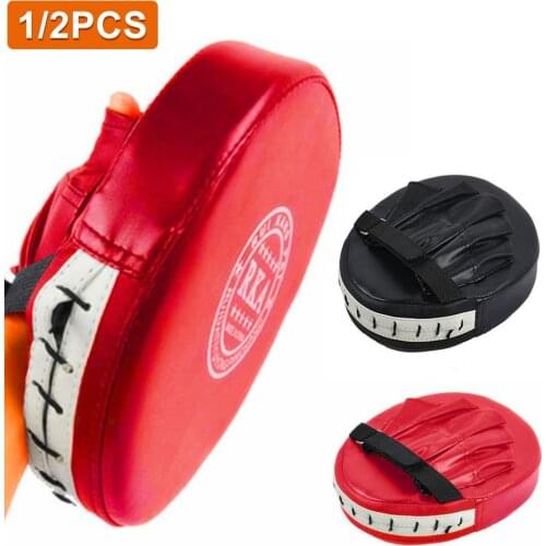 2 PCS Curved Boxing Equipment Pads Muay Thai Hand Target Sanda Training Thickened Earthquake-resistant Baffle PU Paws for boxing