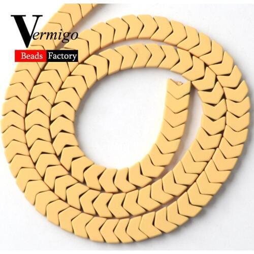 Natural Stone Orange Nanotech Rubber Arrow Shape Hematite Beads For Jewelry Making 6*3mm Spacer Beads Diy Bracelet Accessories