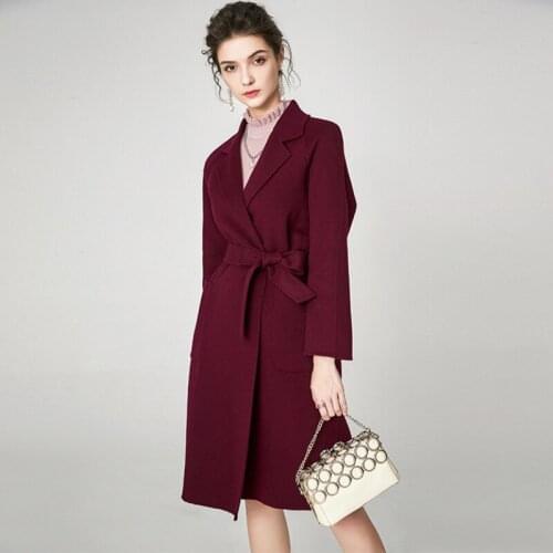 Women new style long A-type woolen overcoat lady thin slim double-sided winter clothes female Autumn and winter cashmere coat