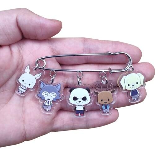 New Style Cute Acrylic Anime Cartoon BEASTARS Brooch Bag Overcoat Badge Classic Women Female Pupil Student Birthday Party Gift