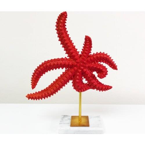 Lucky Art Table Top Orange Decorative Starfish 28x8x36cm