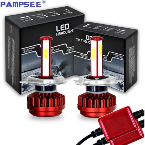 PAMPSEE R7 Car headlight H7 LED H4 H11 H8 H9 9005 9006 HB2 HB4 HB3 waterproof COB Super bright for all car 6500K 80W 8000lm