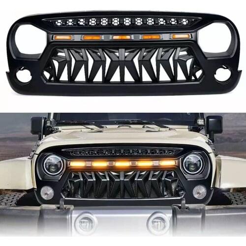 Front Racing Grill Grille Bumper Mask Grill Fit For Jeep Wrangler JK 07-2017 Modified Front Grills Accessories