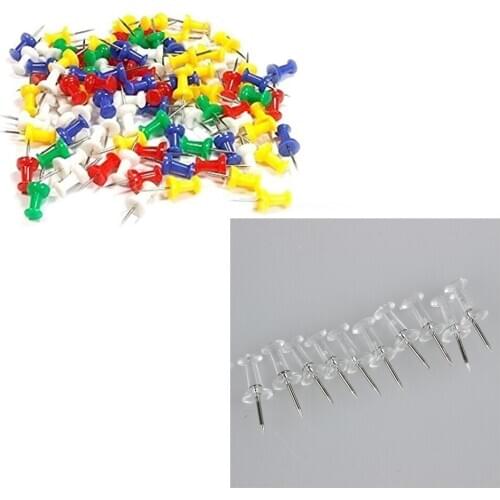 120 x Clear Push Pins Transparent Plastic