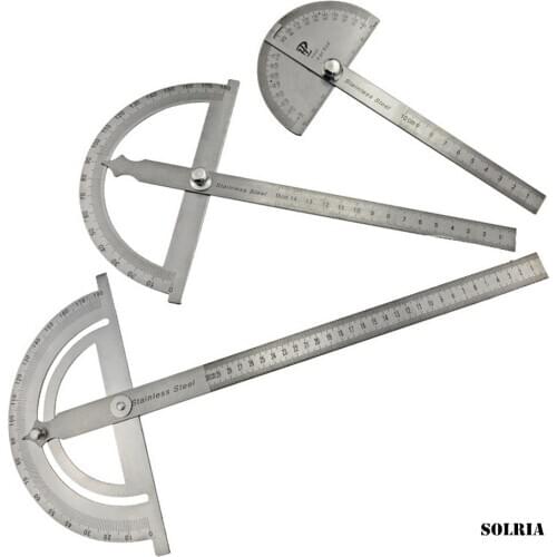 100/150/MM 180 Degree Adjustable Protractor Multifunction Stainless Steel Round Head Angle Ruler Mathematics Measuring Tools