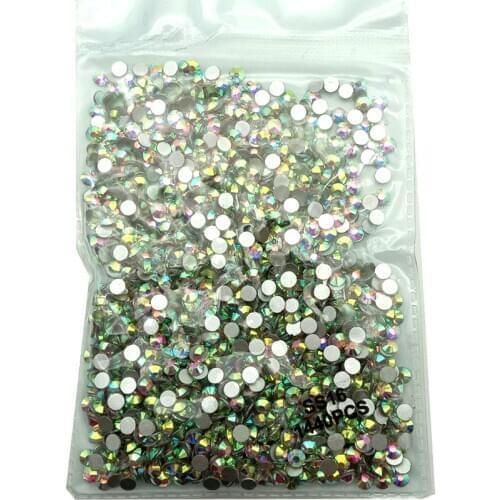 SS3-SS50 High Quality Mix Rhinestones Nails Design Glass Nail Art Decorations Flat Crystals AB Rhinestones For Nails Accessories