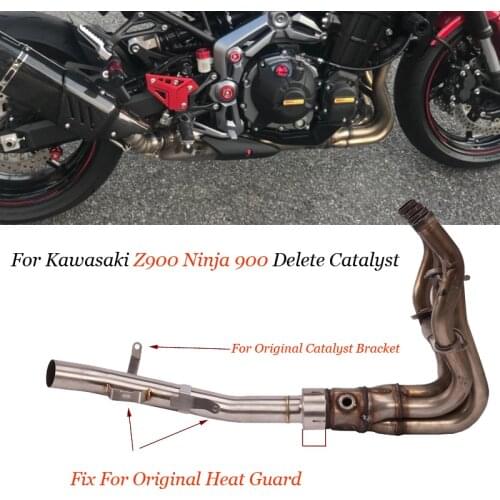 Delete Catalyst for Kawasaki Z900 Ninja 900 Motorcycle Exhaust Pipe Stainless Steel Mid Pipe Slip On Original Muffler Collector