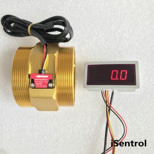 US308MT Electronic Flow Meter Alarmer DN80 2-45L/min Aluminum hall effect water flow sensor CE iSentrol 110dB alarmer