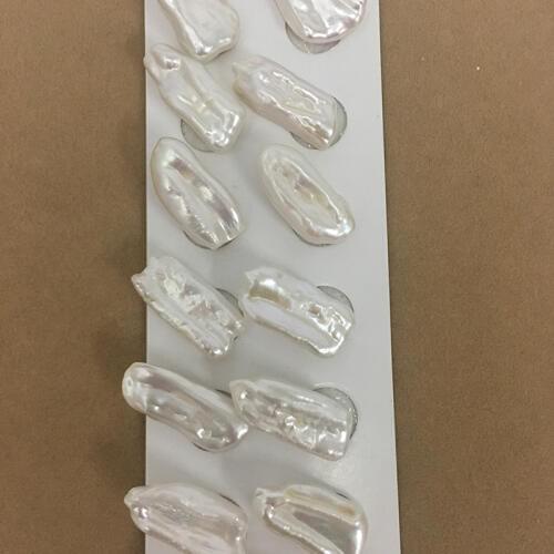 In earring paired pearl beads, KESHI PEARL ,BIWA pearl beads,100% nature freshwater baroque pearl. half drilled hole