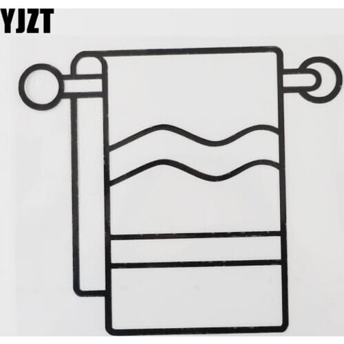 YJZT 14.3CM×12.5CM Towel Rack Car Sticker Housewear & Furnishings Vinyl Decal Black/Silver 13E-0100