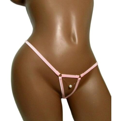 Candy Cherries Panties Pink Open Crotch Pearl Women Thong Femlae Lingerie Underwear Micro Bikini G-String Seamless Underpant