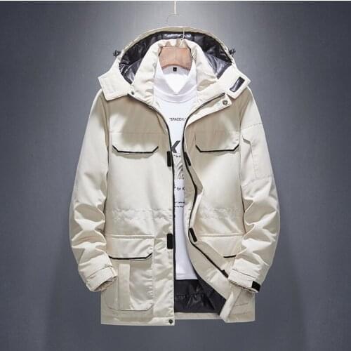 Winter Long Parkas Coat Men Casual Outdoor Cotton Padded 2020 Fashion Mult-pocket Thick Warm Windproof Jacket Coats Down Parka