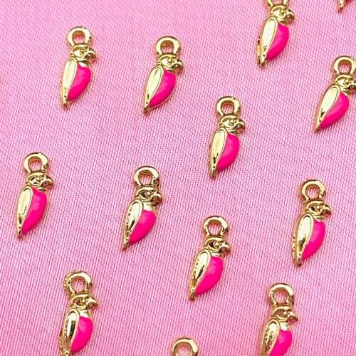 10Pcs/set Mini Chili Charms Gold Color Geometric Metal Pendants for Making DIY Earrings Necklaces Jewelry Accessories Material
