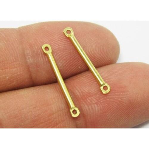 100pcs Brass charms 20x1.5mm Raw brass stick connector Necklace Bar findings -R757