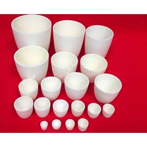 Upper dia61x60mm 100ml capacity arc-shaped 99% pure alumina crucible ceramic