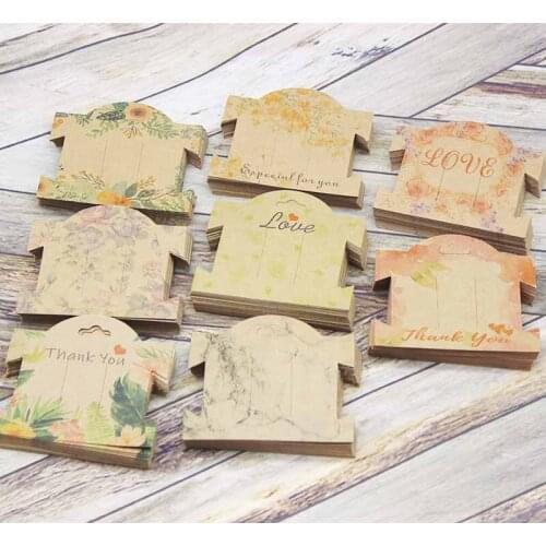 200pcs Flower design Hair Clip Cards Hair Accessories Jewelry Display Card DIYHandmade Thank you Hair Clip Packaging card