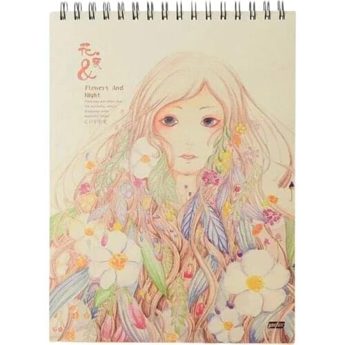 50Sheets A4 Paper Watercolor Sketch Book Notepad for Painting Drawing Diary Journal Notebook Sketchbook with Spiral Wire N7MC