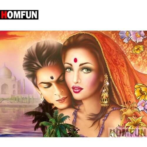 HOMFUN Full Square/Round Drill 5D DIY Diamond Painting "Couple characters" Embroidery Cross Stitch 3D Home Decor Gift A13379