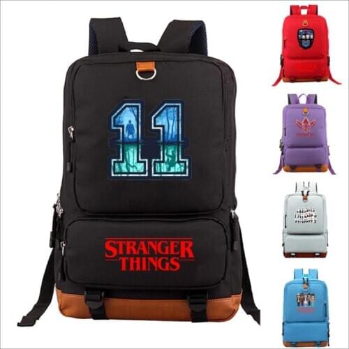 Anime Stranger Things Canvas Backpack Bag Laptop Travel Bag Rucksack Bag Cosplay School Book Bag Back to School Gift