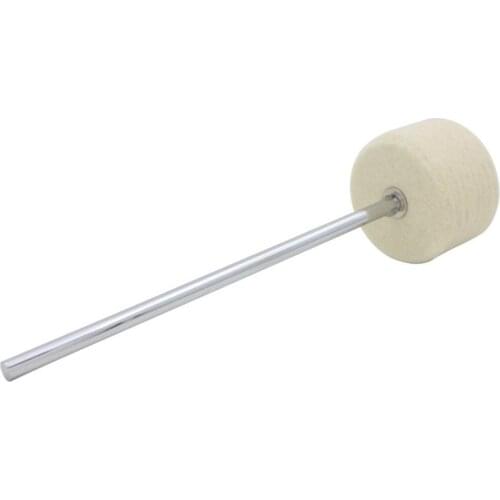 Drum Pedal Beater Step Mallet w/ Felt Hammer for Drummer White+Silver 20.2cm