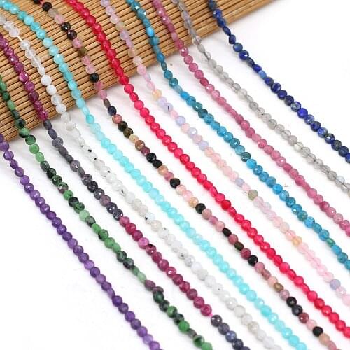 Natural Stone Beads Small Oblate Shaped Faceted Mix-Color Loose Beaded For Jewelry Making DIY Bracelet Necklace Accessories