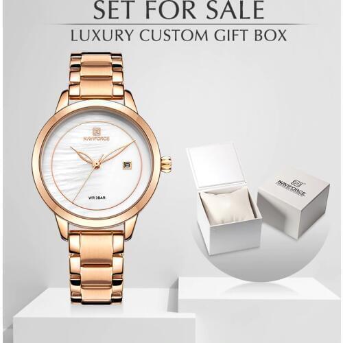 NAVIFORCE Watch Women Simple Quartz Lady Waterproof Wristwatch Female Fashion Casual Watches Girl Clock Reloj Mujer Set For Sale