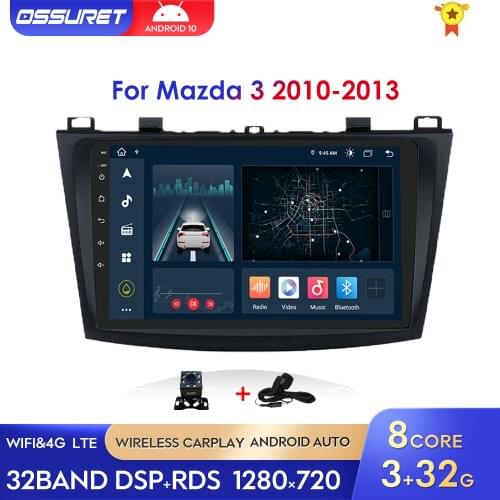 9"Touch screen 2G/1G Ram IPS Car Navigation Android 10 For Mazda 3 2004-2009/2010-2013 Autoradio GPS WIFI BT