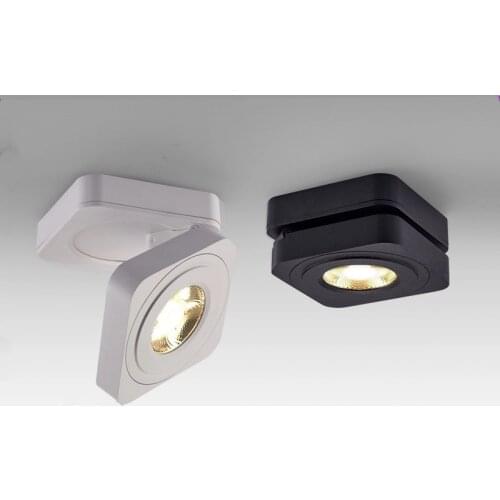 COB Folding Recessed LED Lights, 10W, 12W, Surface Mounted Led Ceiling Lamps Spotlight, 360 Degree Rotation, AC220V