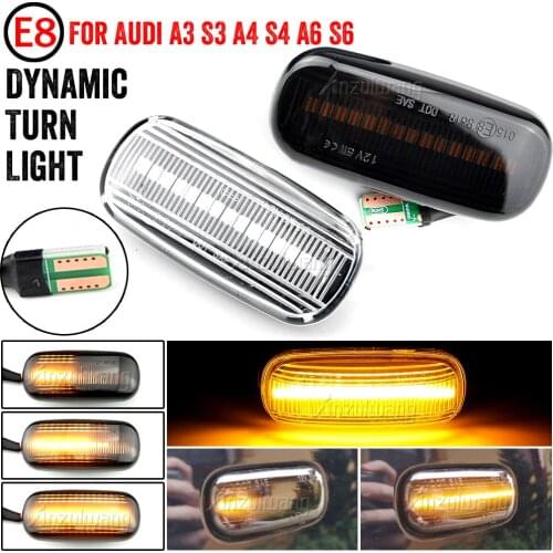 For Audi A3 S3 8P A4 S4 RS4 B6 B7 A6 S6 RS6 C6 05-08 Dynamic Turn Signal Light LED Side Marker Fender Sequential Indicator Lamp