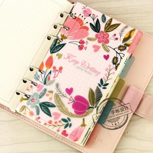 Jamie Planner Original A7 A6 A5 PP Material Separator Pages 6 loose Leaf Notebook Separator Pages